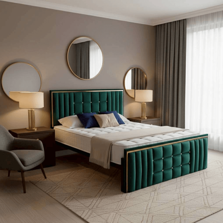 ฐานรองหัวเตียง 5 ฟุต WISDOM DESIGN FURNITURE รุ่น TWIN สีเขียว
